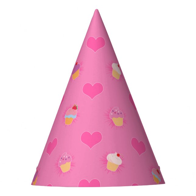 Chapeaux De Fètes Motif Cupcake rose (Devant)