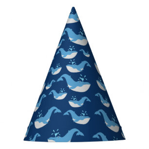 Chapeaux De Fètes Motif de baleines de l'océan bleu profond