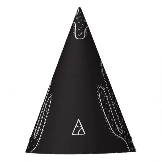 Chapeaux De Fètes Motif de cactus noir à main
