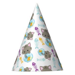 Chapeaux De Fètes Motif De Chats, Chats Mignons, Chatons, Poisson