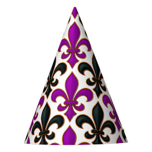 Chapeaux De Fètes Motif de conception de fleur de lis baroque noir v