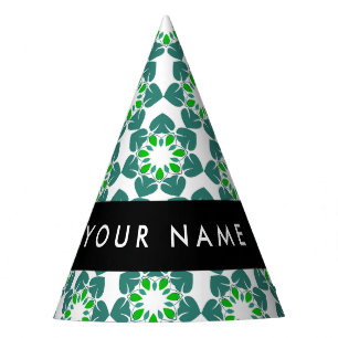Chapeaux De Fètes Motif de feuille, feuilles vertes, votre nom