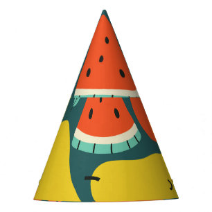 Chapeaux De Fètes Motif de fruits tropicaux tiré à la main