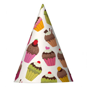 Chapeaux De Fètes Motif de gâteau, Motif de muffin, Chocolat, Coeurs