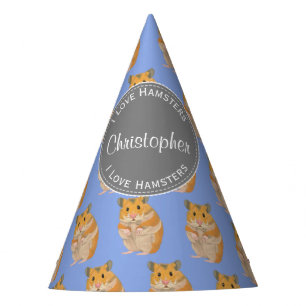 Chapeaux De Fètes Motif de hamster de hamsters d'amour du bleu I