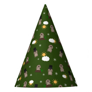 Chapeaux De Fètes Motif de jour de Groundhog