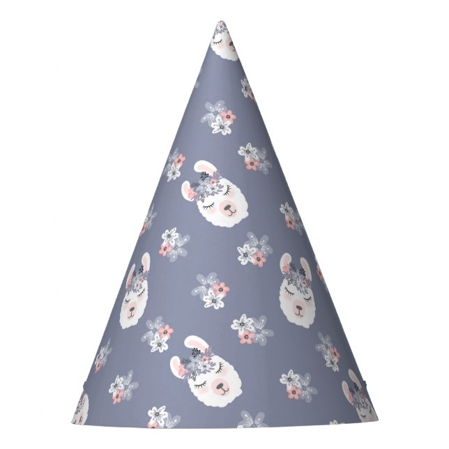 Chapeaux De Fètes Motif de lamas et de fleurs (Devant)