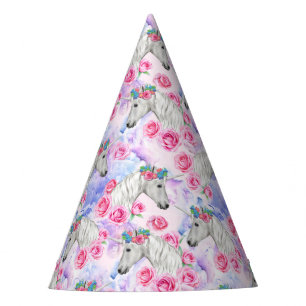 Chapeaux De Fètes Motif de licornes et de roses