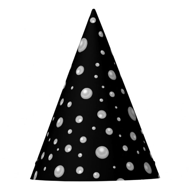 Chapeaux De Fètes Motif de perle sur fond noir (Devant)