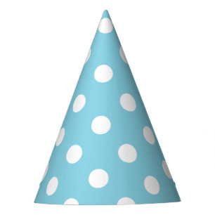 Chapeaux De Fètes Motif de point bleu et blanc de polka