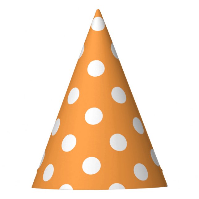 Chapeaux De Fètes Motif de point orange de polka (Devant)