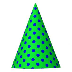 Chapeaux De Fètes Motif de pois bleus sur fond vert