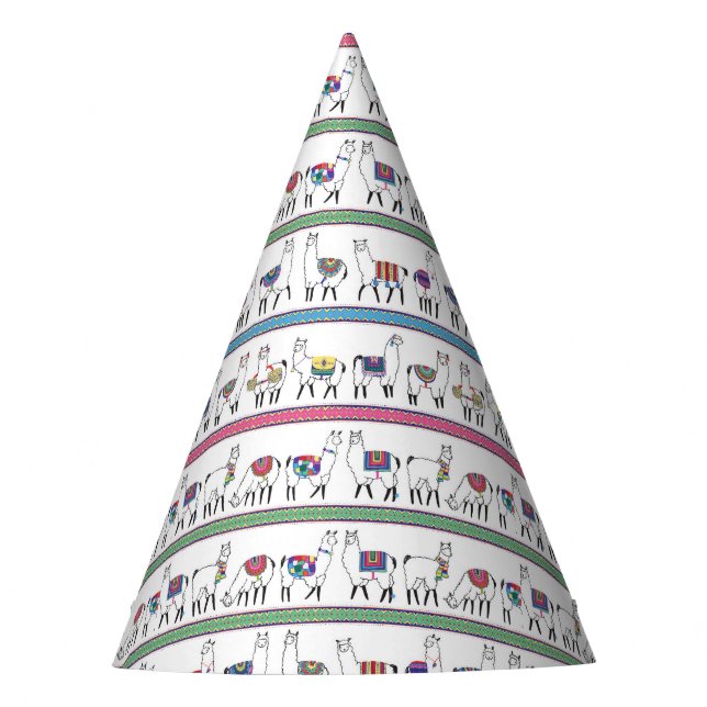 Chapeaux De Fètes Motif de rayure de lama (Devant)