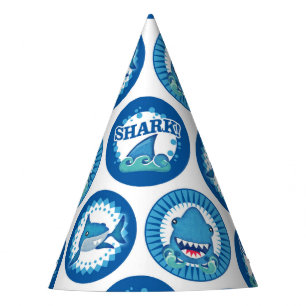 Chapeaux De Fètes Motif de requin bleu - Joli garçons Attaque de req