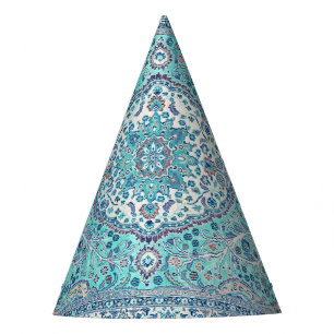 Chapeaux De Fètes Motif de tapis bleu vintage