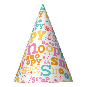 Chapeaux De Fètes Motif de texte Snoopy Pastel