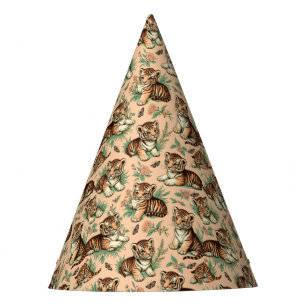 Chapeaux De Fètes Motif de tigre de bébé Vintage