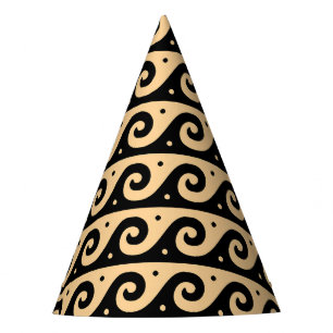 Chapeaux De Fètes Motif de vague méditerranéen, Fret grec, Brun