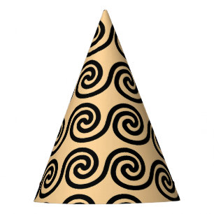 Chapeaux De Fètes Motif de vagues de clé Méandre grec marron