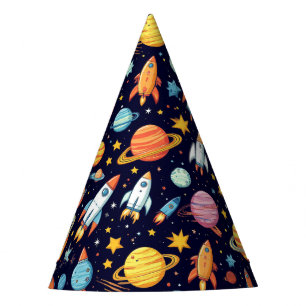 Chapeaux De Fètes Motif d'exploration spatiale coloré