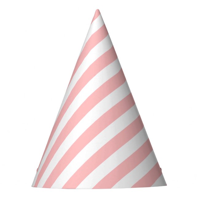 Chapeaux De Fètes Motif diagonal de rose et blanc de rayures (Devant)