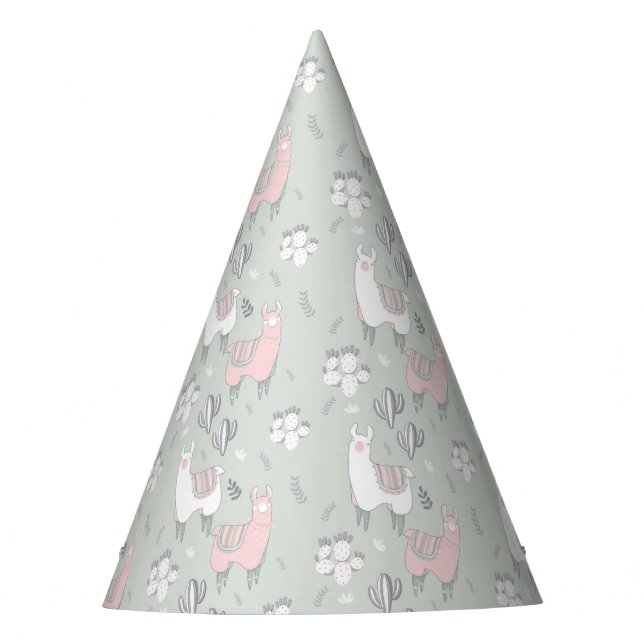 Chapeaux De Fètes Motif en pastel de lama (Devant)