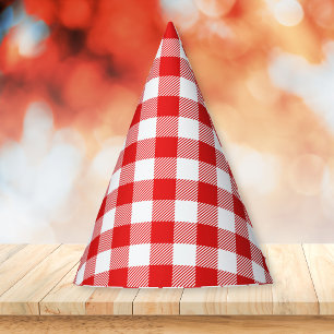 Chapeaux De Fètes Motif En vichy rouge