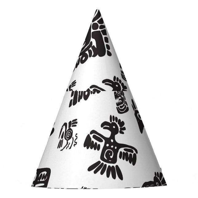 Chapeaux De Fètes Motif ethnique noir maya (Devant)