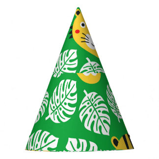 Chapeaux De Fètes Motif Feuille tropical Tiger Kid