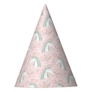 Chapeaux De Fètes Motif floral doux de licorne