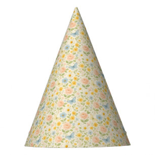 Chapeaux De Fètes Motif floral vintage coloré avec papillons