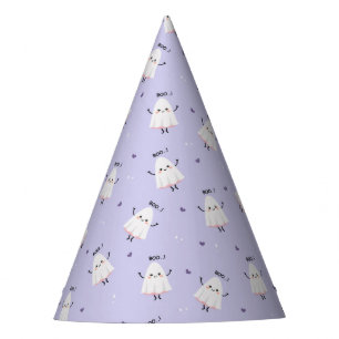 Chapeaux De Fètes Motif Ghost mignon avec "Boo !" Texte sur Lavender