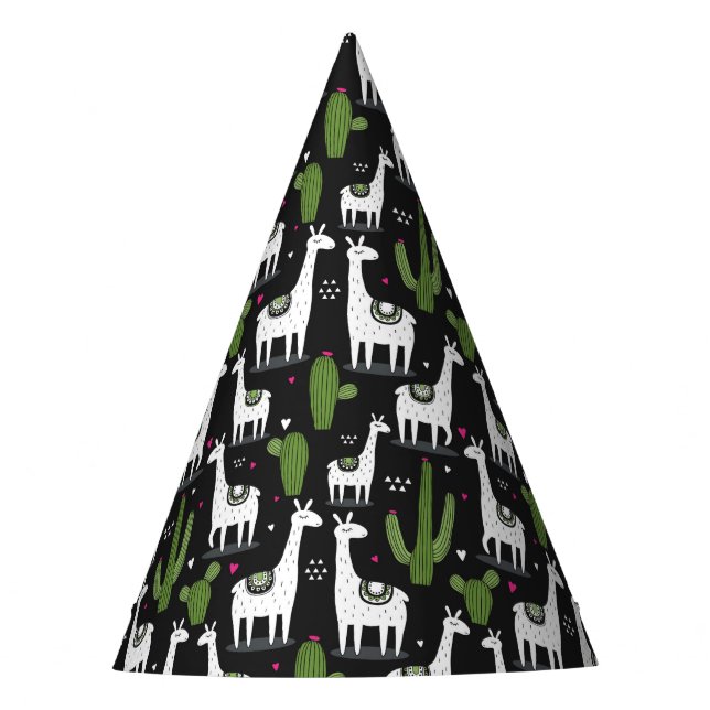 Chapeaux De Fètes Motif heureux de lama (Devant)