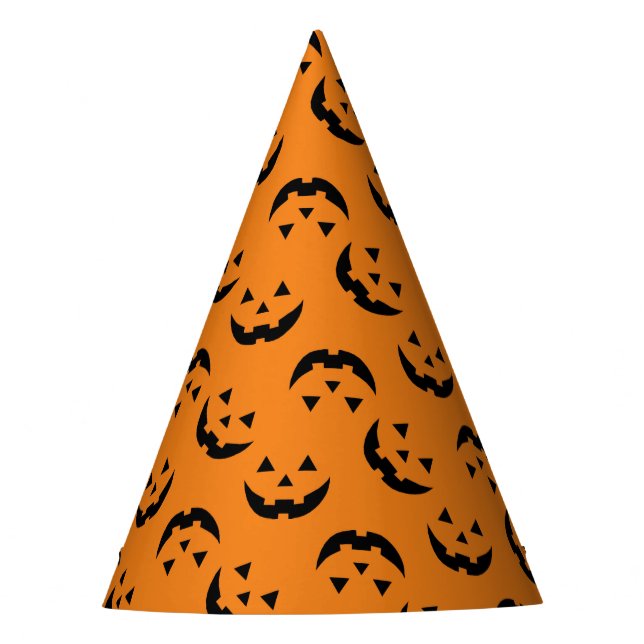 Chapeaux De Fètes Motif Jack-o'-lantern noir orange amusant Hallowee (Devant)
