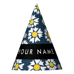 Chapeaux De Fètes Motif Marguerite, Marguerites Blanches, Votre Nom