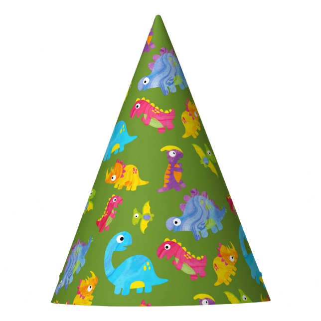 Chapeaux De Fètes Motif mignon Pour Enfants Green Baby Dinosaur Anni (Devant)
