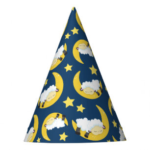 Chapeaux De Fètes Motif mouton, Mouton couché, Lune, Étoiles