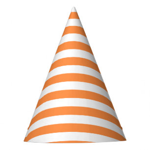 Chapeaux De Fètes Motif orange et blanc de rayure