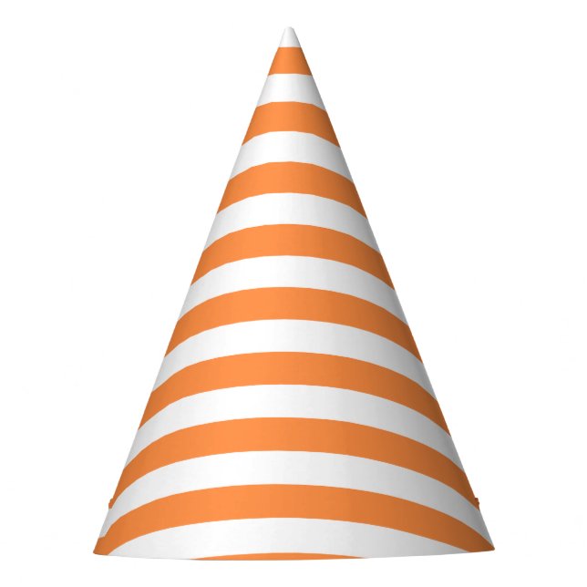 Chapeaux De Fètes Motif orange et blanc de rayure (Devant)