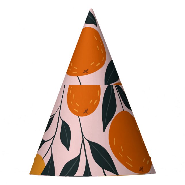 Chapeaux De Fètes Motif orange vibrant (Devant)