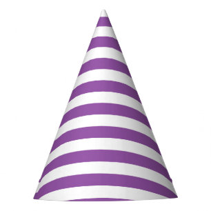 Chapeaux De Fètes Motif pourpre et blanc de rayure