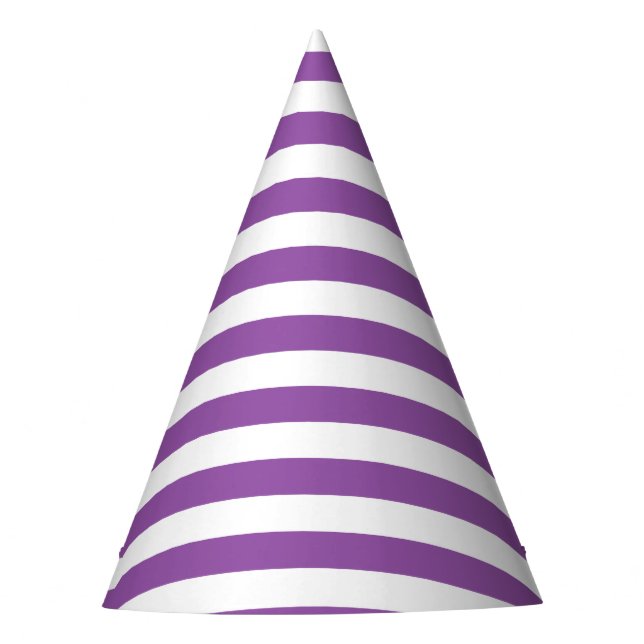 Chapeaux De Fètes Motif pourpre et blanc de rayure (Devant)