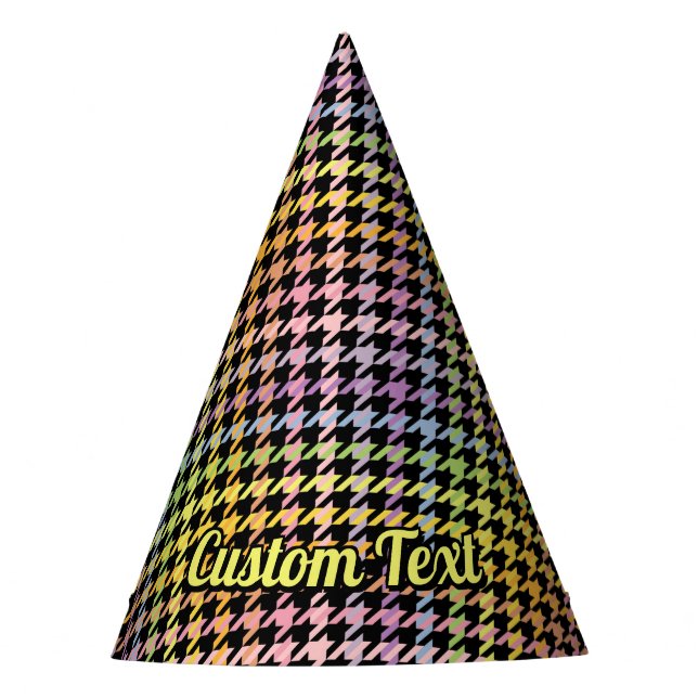 Chapeaux De Fètes Motif Rainbow Houndstooth (Devant)