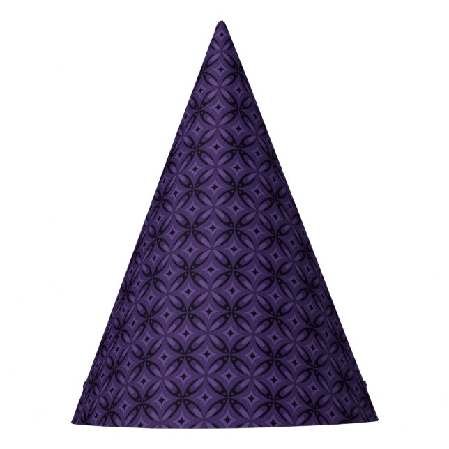 Chapeaux De Fètes Motif Rétro de Couleur Violet Foncé (Devant)
