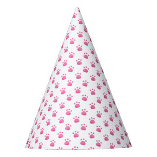 Chapeaux De Fètes Motif rose d'empreintes de pattes