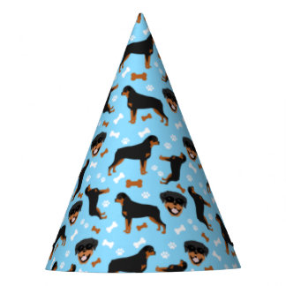Chapeaux De Fètes Motif Rottweiler Rottie Blue Boy Pawprint
