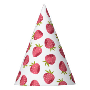 Chapeaux De Fètes Motif sans couture de fraise rose douce