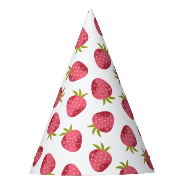 Chapeaux De Fètes Motif sans couture de fraise rose douce (Devant)