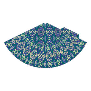 Chapeaux De Fètes Motif symétrique de motifs bleus sur un textile