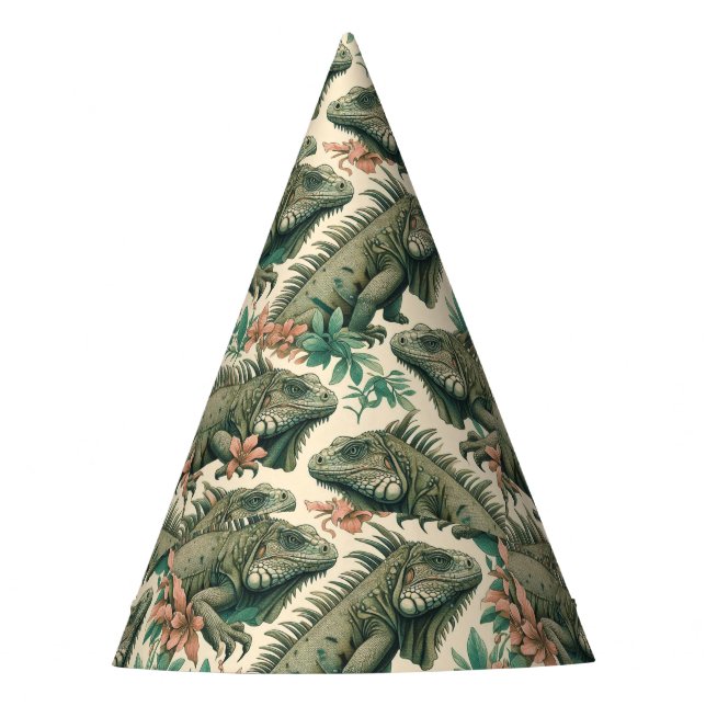 Chapeaux De Fètes Motif vintage Iguana (Devant)